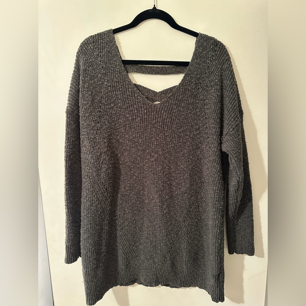 Torrid Pullover Tunic Cross Back Sweater, Olive green, Size 1
